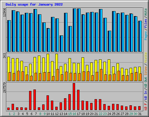 Daily usage for January 2022