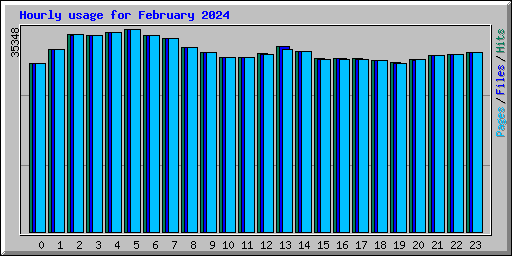 Hourly usage for February 2024